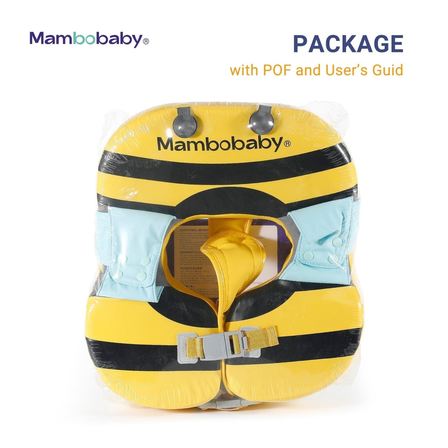 Mambobaby™ Bee Shoulder Float contenu du pack complet avec canopy et sangles de voyage.