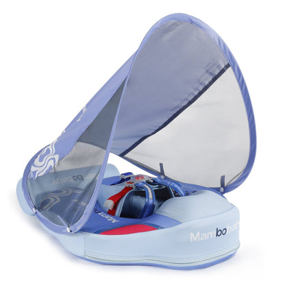Mambobaby™ Bouée Bébé Géométrique Bleu Air-Free Flotteur Natation 3-24 mois