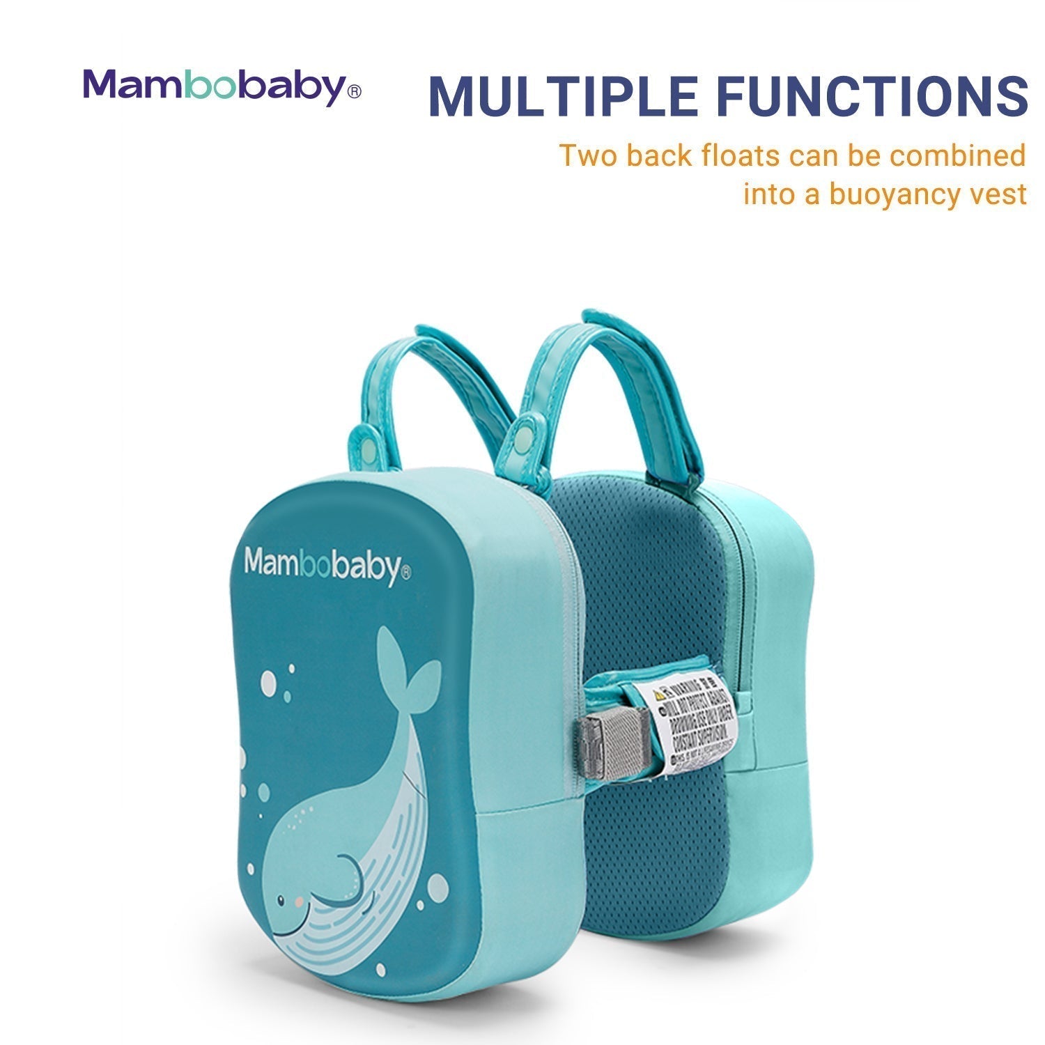 Mambobaby™ Back Float design modulaire permettant de combiner deux flotteurs pour une flottabilité à 360°.