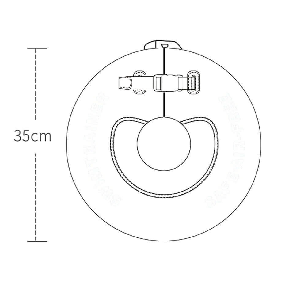 Mambobaby™ Boats Neck Float dimensions et périmètre intérieur de 28cm pour nourrissons.