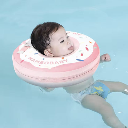 Mambobaby™ Bouée de Cou Spa Bébé Donut montrant le design ergonomique sans gonflage pour nouveau-né.