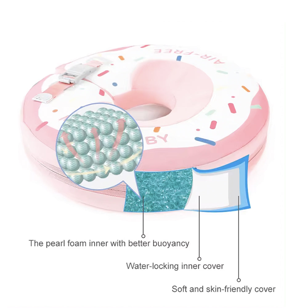 Mambobaby™ Bouée de Cou Spa Bébé Donut structure en tissu polyester doux sans BPA pour peau délicate.