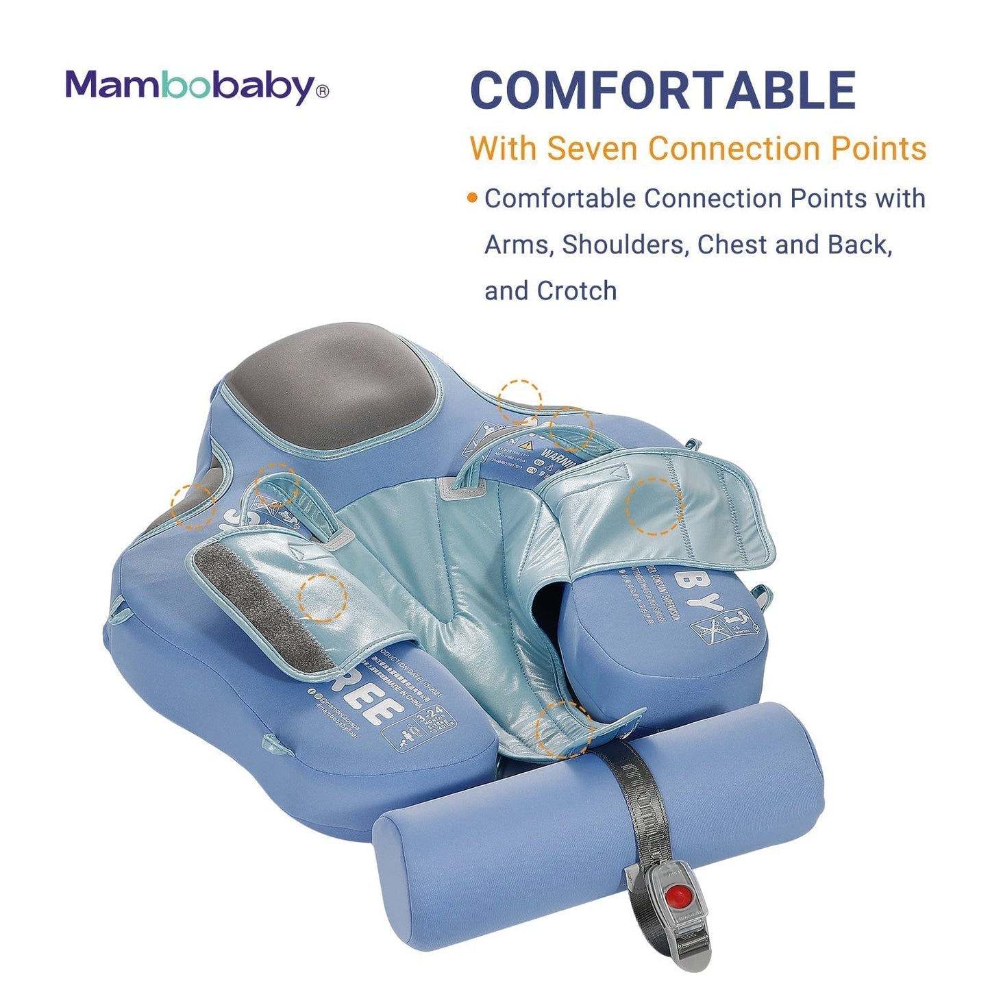 Mambobaby™ Éléphant système de confort avec 7 points de connexion pour une stabilité accrue.