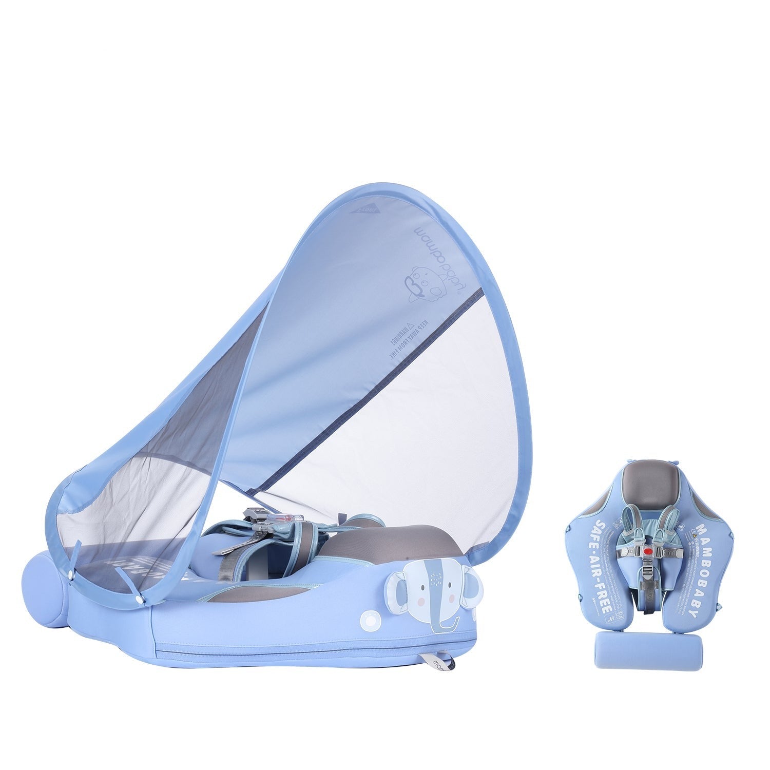 Mambobaby™ Éléphant bouée bébé sans gonflage design éléphant pour piscine et éveil aquatique.