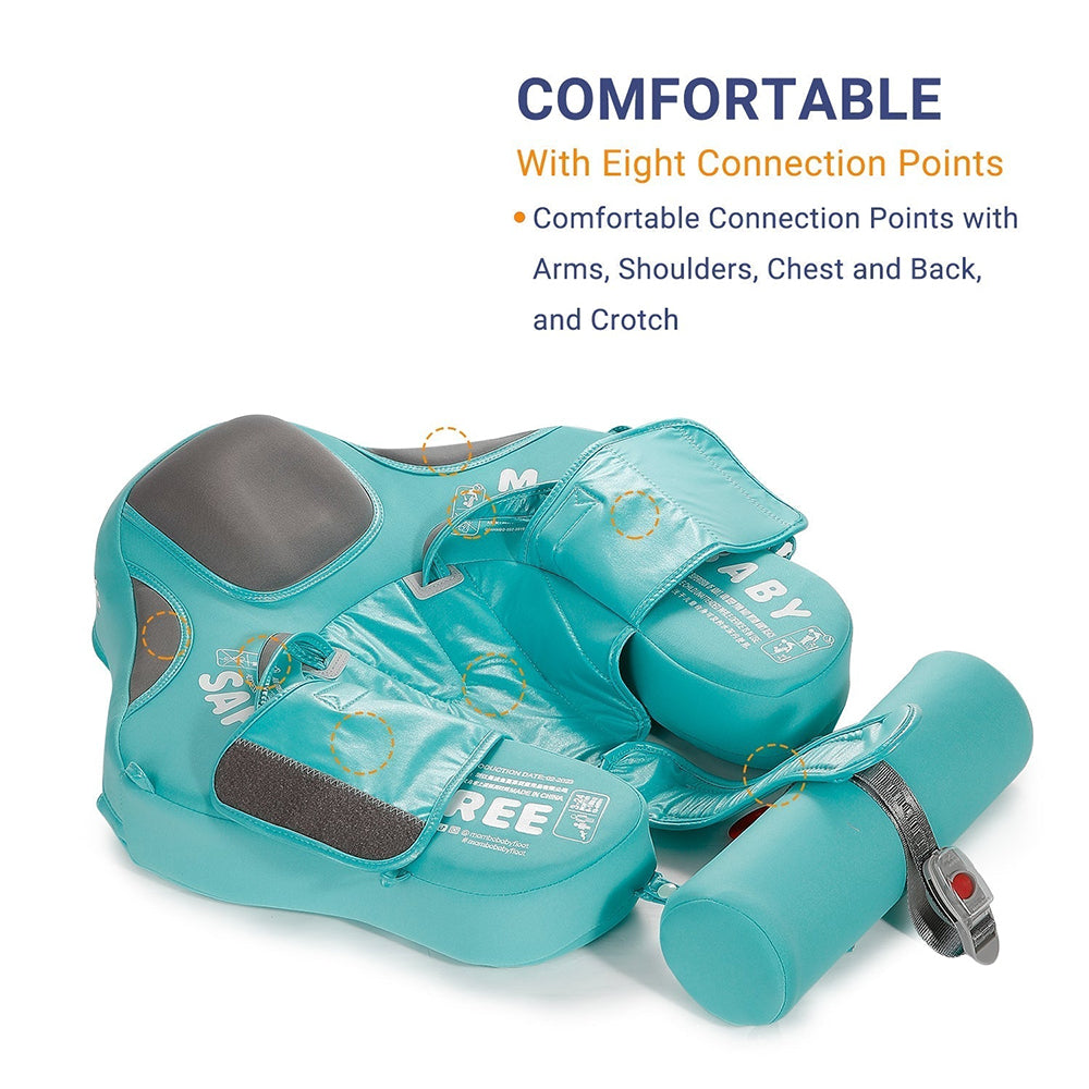 Mambobaby™ Flamant Rose Vert système de confort avec 8 points de connexion pour une stabilité accrue.