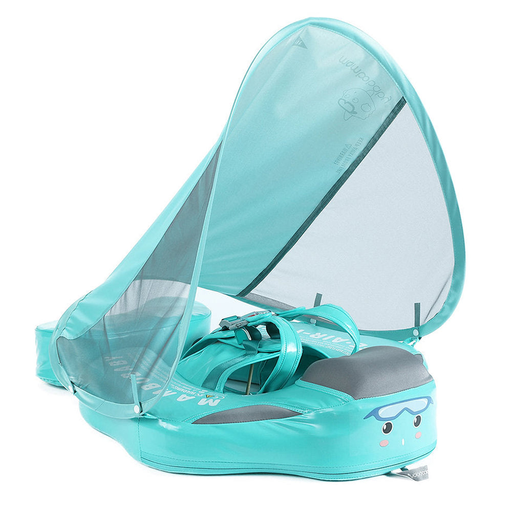 Mambobaby™ Flamant Rose Vert bouée bébé sans air avec technologie PearlFoam pour piscine.