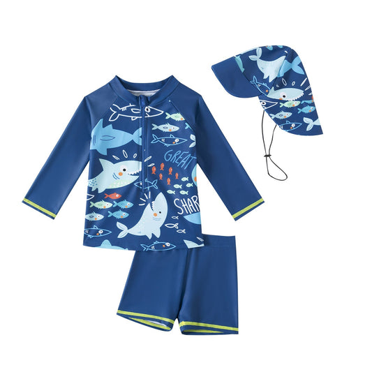 Mambobaby™ Ensemble Maillot de Bain Bleu Anti-UV Protection Solaire Bébé