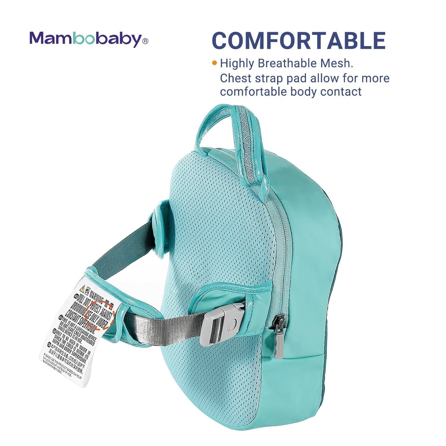 Mambobaby™ Back Float démonstration du confort exceptionnel et de la liberté de mouvement pour les bras.