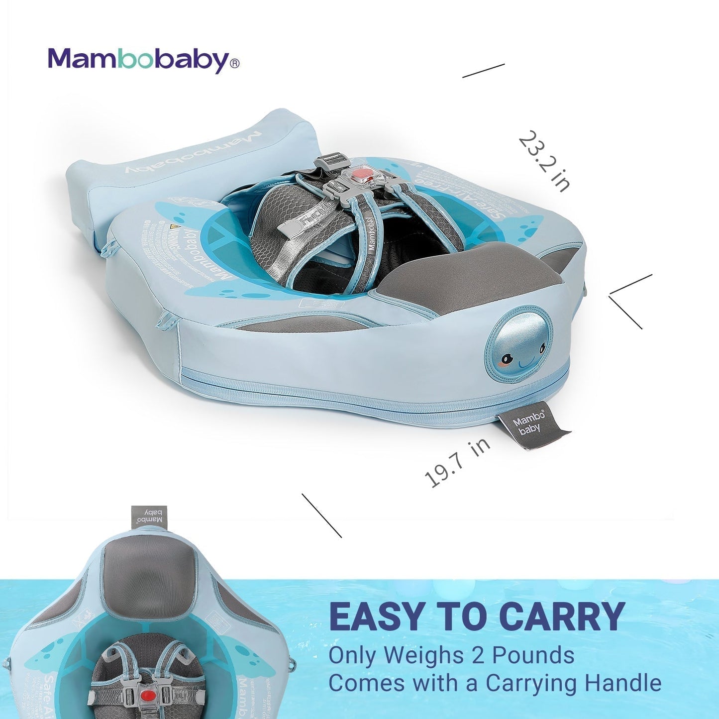 Mambobaby™ Tortue dimensions et guide des tailles de la bouée bébé tortue. Le cadeau de naissance idéal et sécurisé pour les familles en France.