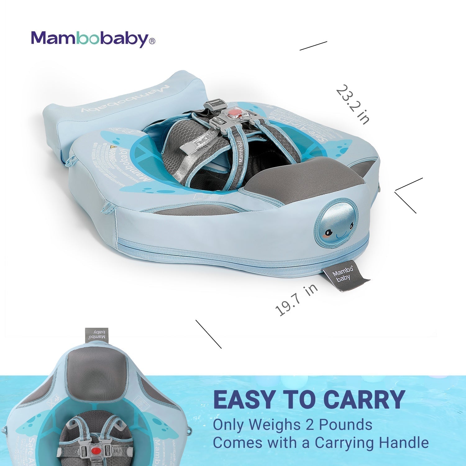 Mambobaby™ Tortue dimensions et guide des tailles de la bouée bébé tortue. Le cadeau de naissance idéal et sécurisé pour les familles en France.