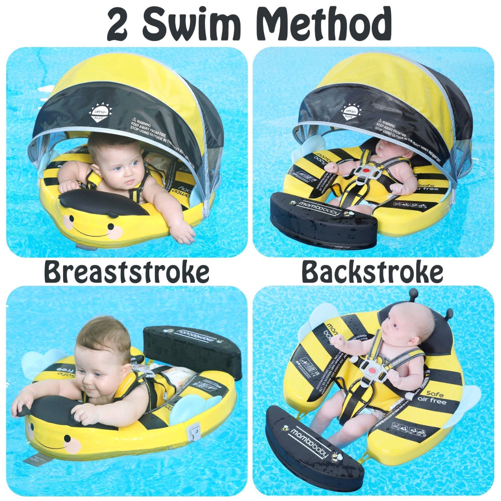 Positions de natation brasse et dos avec la bouée Mambobaby™ Papillon