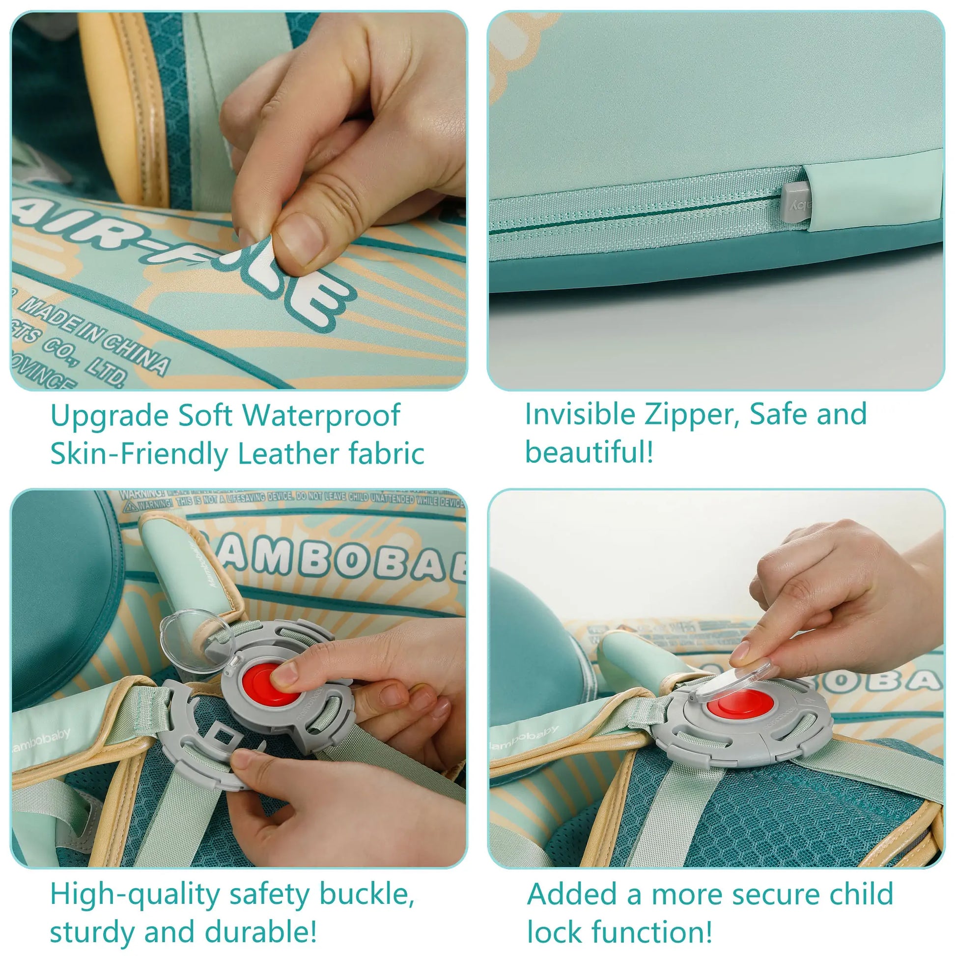 Mambobaby™ se gonfle automatiquement, ce qui le rend très facile à utiliser. Pas besoin de pompe : il suffit d’ouvrir la valve et de le regarder se gonfler pour un plaisir immédiat.