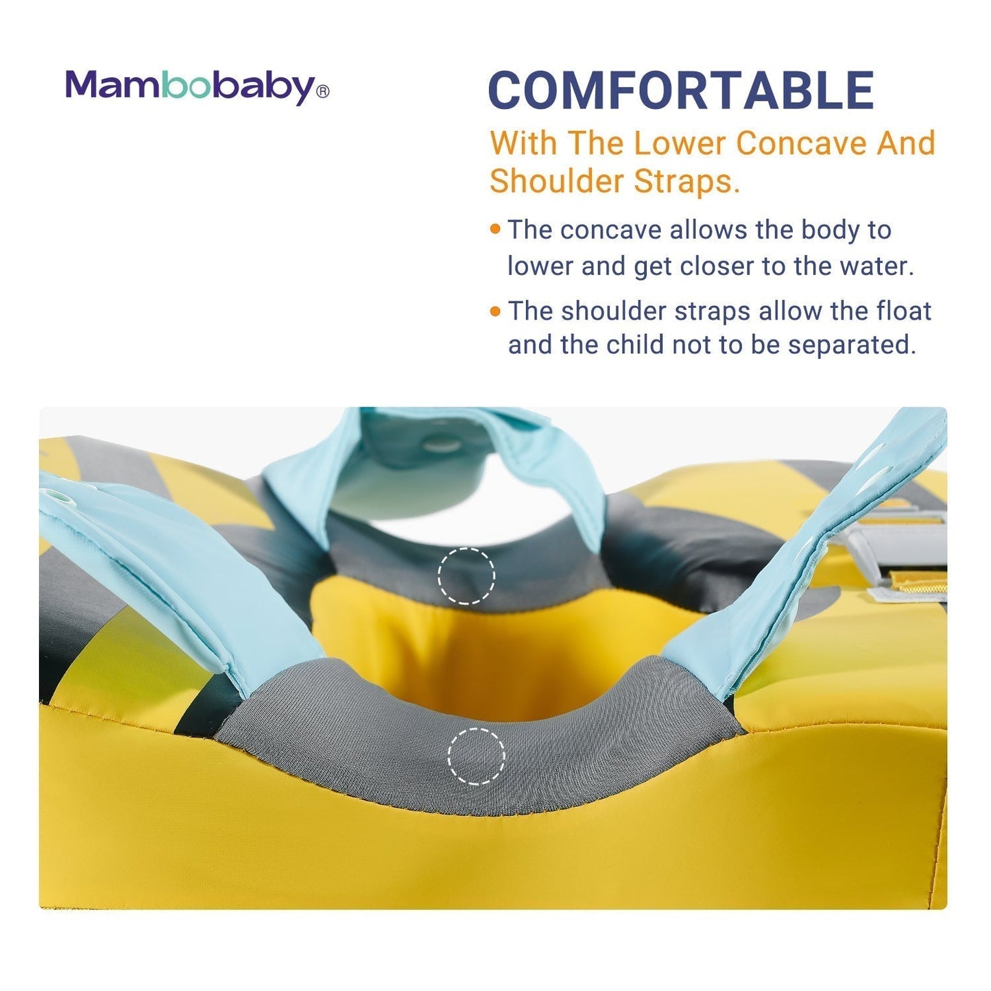 Mambobaby™ Bee Shoulder Float facile à utiliser sans gonflage pour les parents actifs.